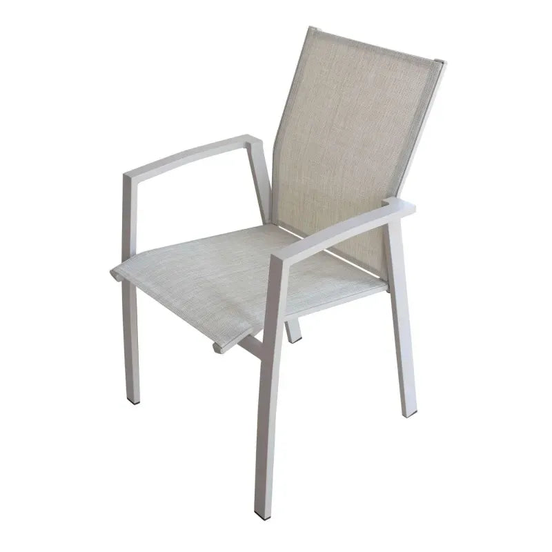 Poltrona Sedia da Giardino Impilabile in Alluminio e Textilene in 3 Colori cm.57x61x89h (ESPOSIZIONE)
