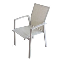 Poltrona Sedia da Giardino Impilabile in Alluminio e Textilene in 3 Colori cm.57x61x89h (ESPOSIZIONE)