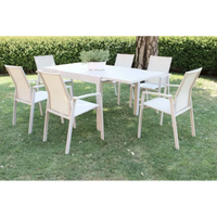 Poltrona Sedia da Giardino Impilabile in Alluminio e Textilene in 3 Colori cm.57x61x89h (ESPOSIZIONE)