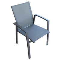 Poltrona Sedia da Giardino Impilabile in Alluminio e Textilene in 3 Colori cm.57x61x89h (ESPOSIZIONE)