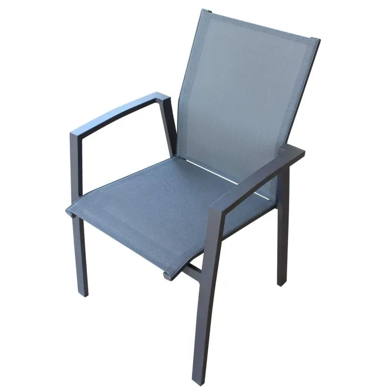 Poltrona Sedia da Giardino Impilabile in Alluminio e Textilene in 3 Colori cm.57x61x89h (ESPOSIZIONE)