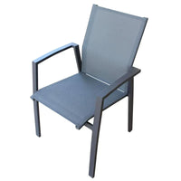 Poltrona Sedia da Giardino Impilabile in Alluminio e Textilene in 3 Colori cm.57x61x89h (ESPOSIZIONE)