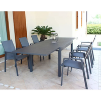 Poltrona Sedia da Giardino Impilabile in Alluminio e Textilene in 3 Colori cm.57x61x89h (ESPOSIZIONE)